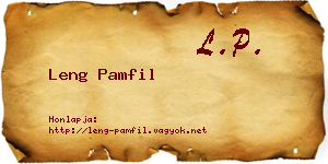 Leng Pamfil névjegykártya